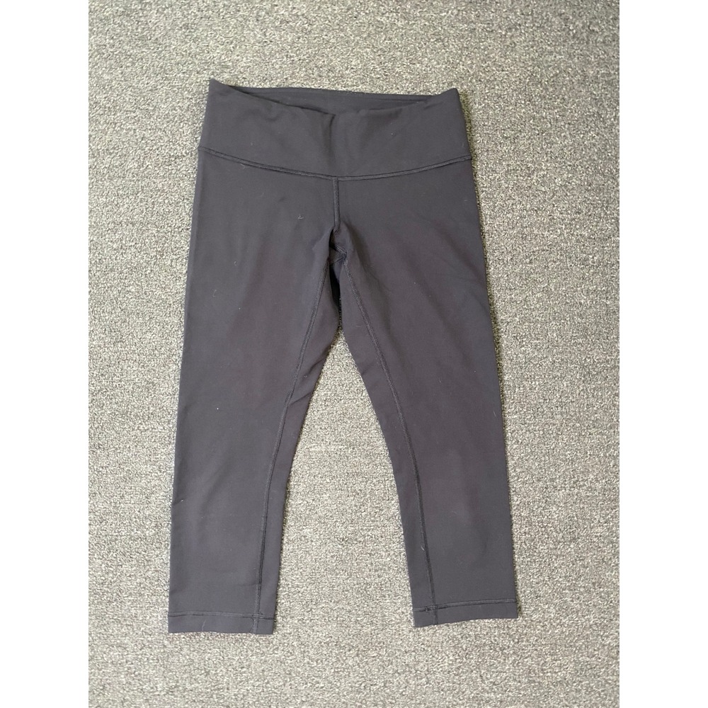 Lululemon Wunder Under Crop Leggings Black Women Size 6 Active Yoga Pants Train